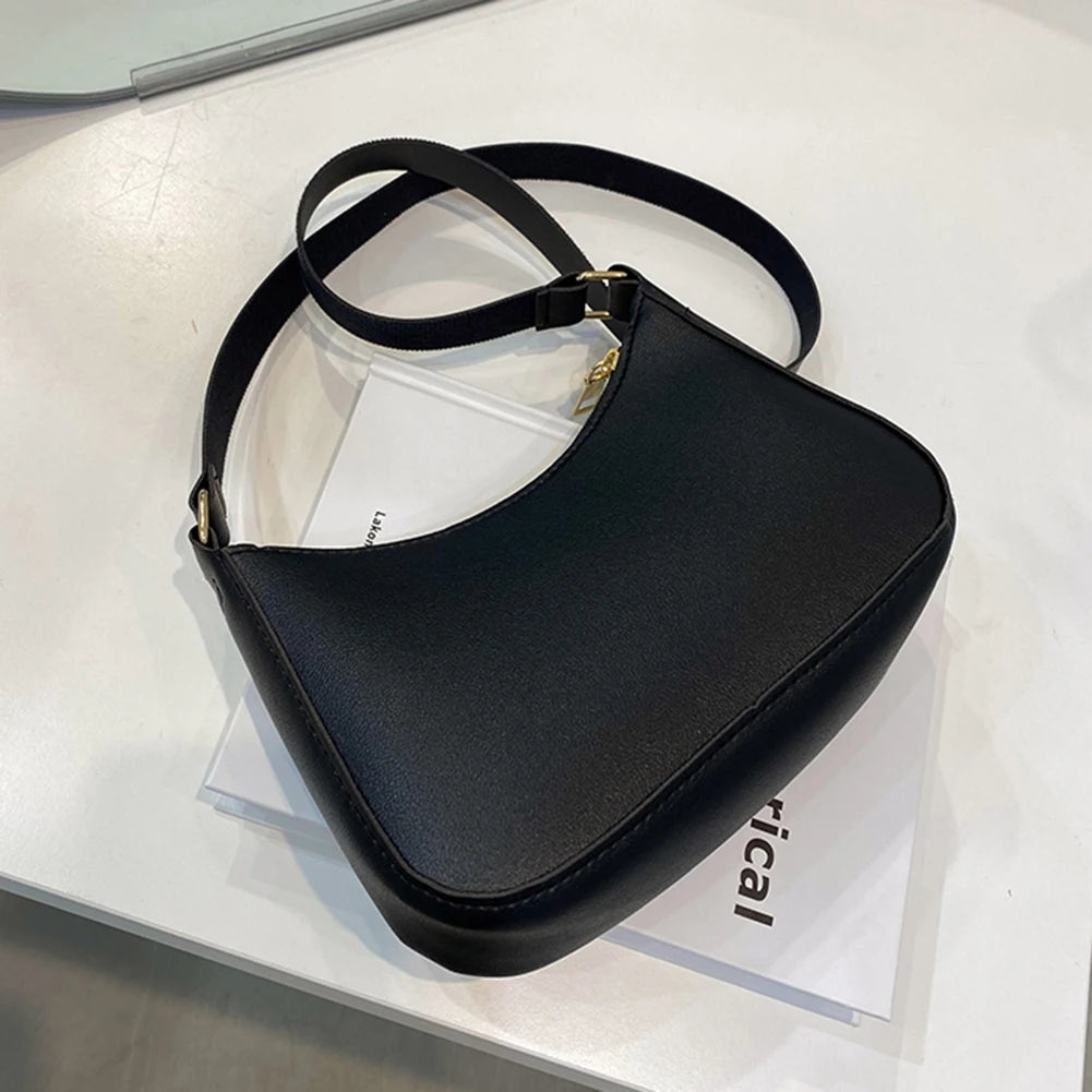 Retro Solid Color PU Leather Women's Shoulder Bag