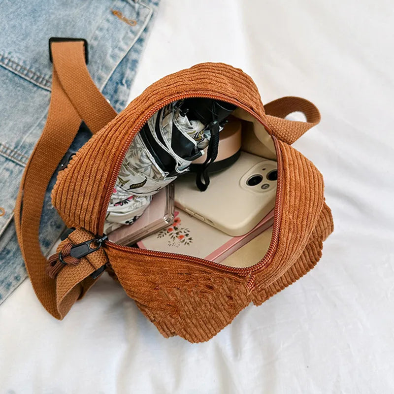 Cute Corduroy Crossbody Shoulder Bag