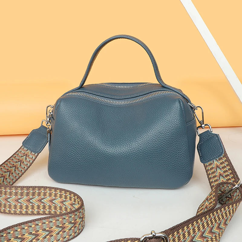 Genuine Leather Crossbody Tote Bag