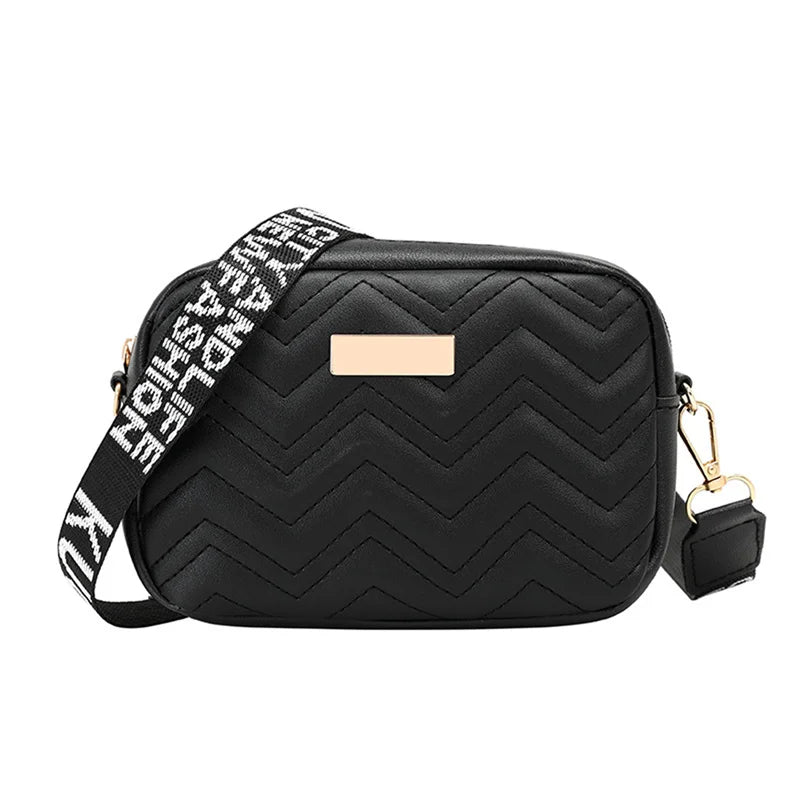 Fashion Solid Color Leather Woven Crossbody Bag