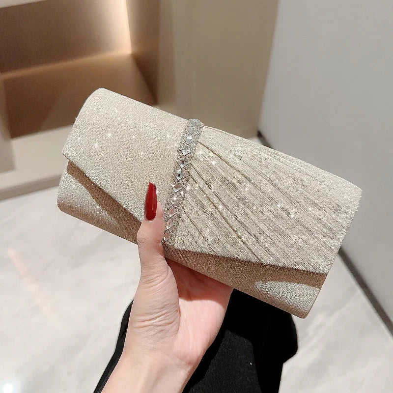 Glitter Silver Envelope Evening Bag