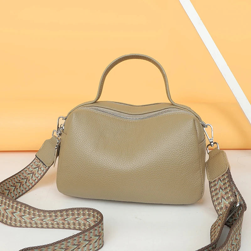 Genuine Leather Crossbody Tote Bag