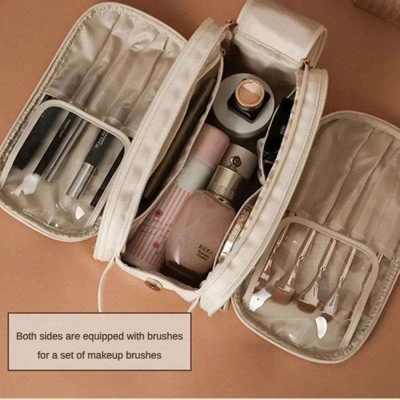 Large Capacity Double Zipper Makeup Bag