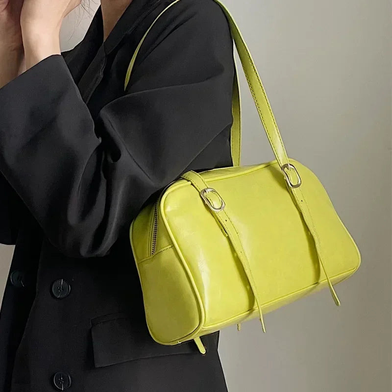 Green Luxury Commuter Shoulder Bag