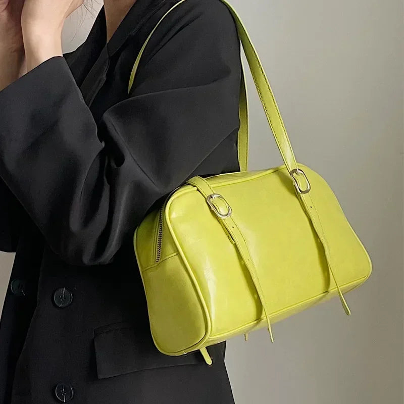 Green Luxury Commuter Shoulder Bag