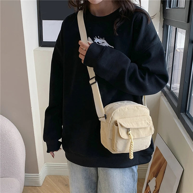 Cute Corduroy Crossbody Shoulder Bag
