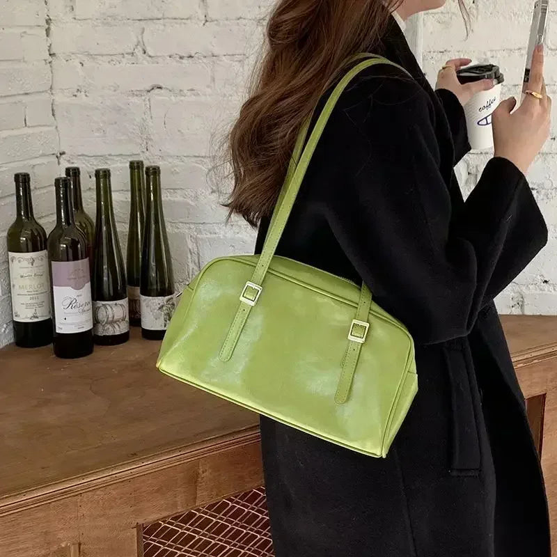 Green Luxury Commuter Shoulder Bag