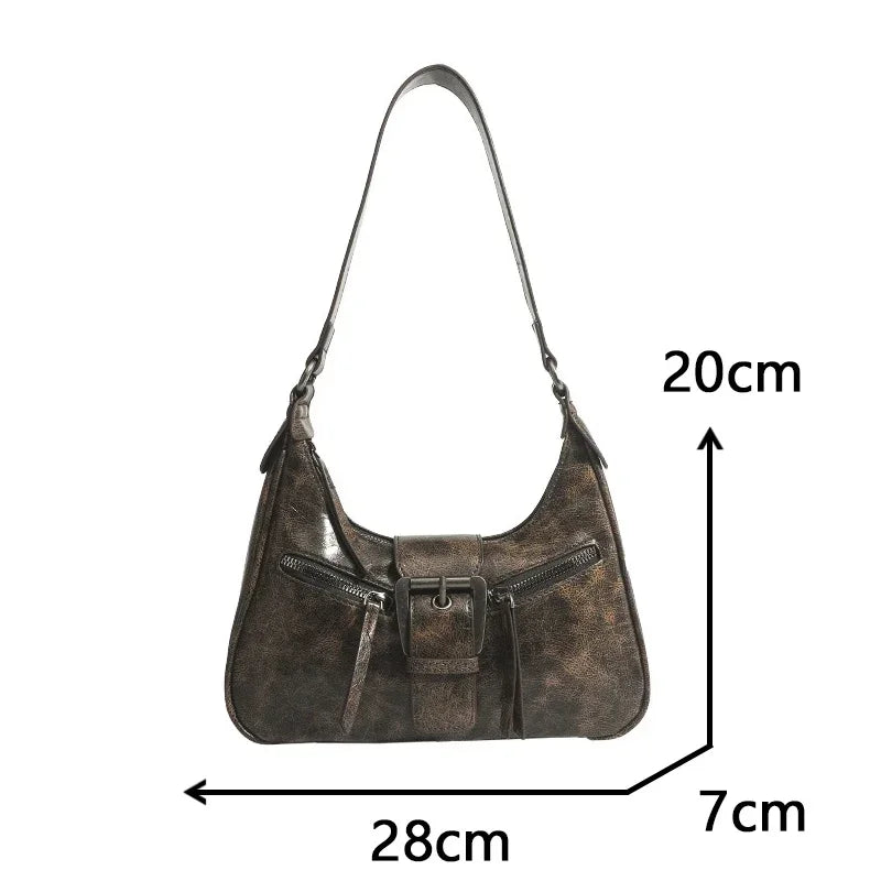 Retro Belt Design PU Leather Crossbody Bag