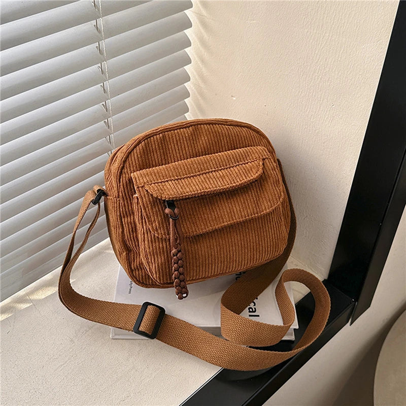 Cute Corduroy Crossbody Shoulder Bag