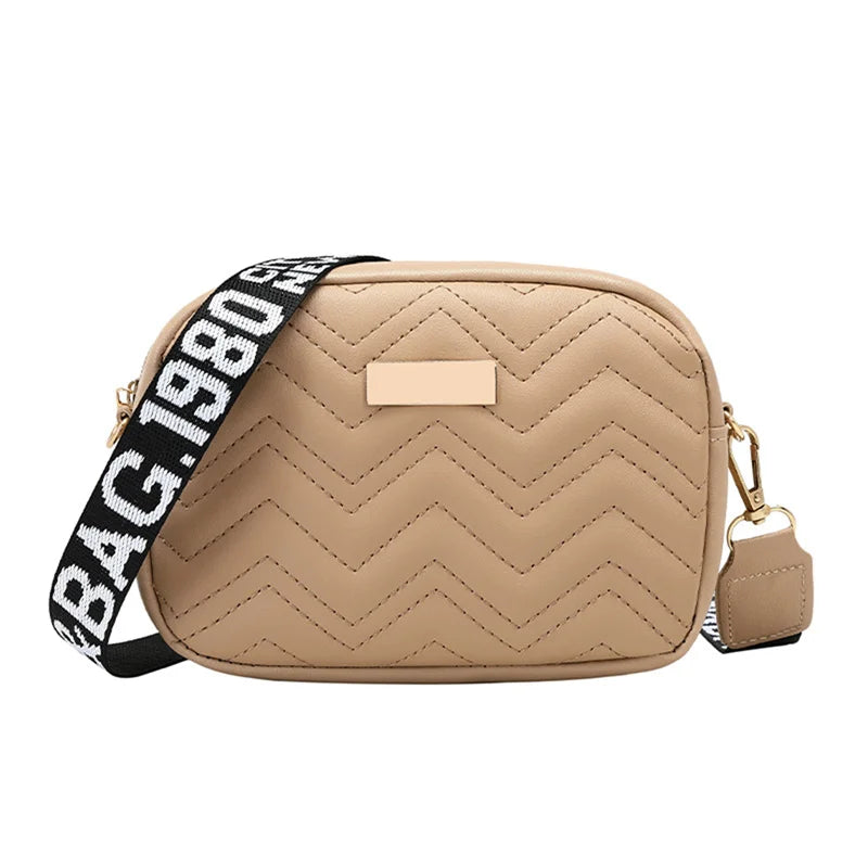 Fashion Solid Color Leather Woven Crossbody Bag