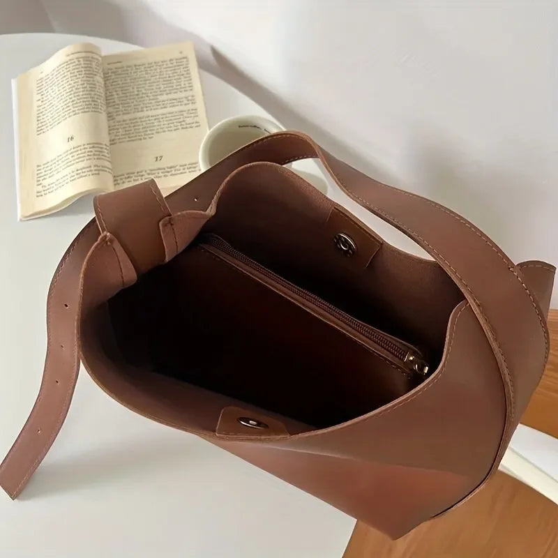 All-Match Minimalist PU Leather Shoulder Bag