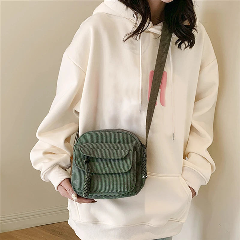 Cute Corduroy Crossbody Shoulder Bag