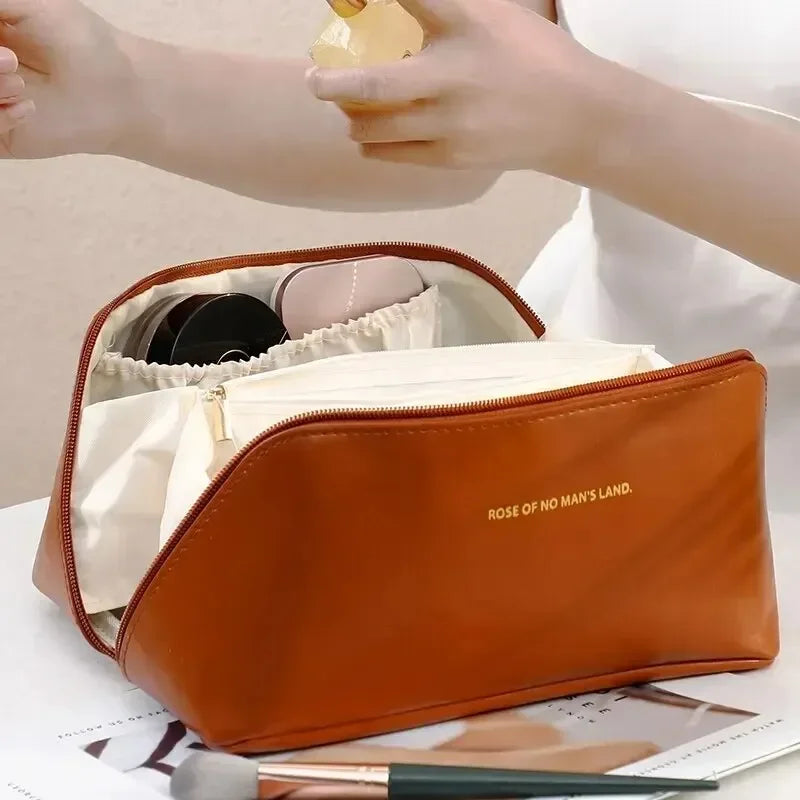 Luxury Travel Makeup Bag - Large Capacity