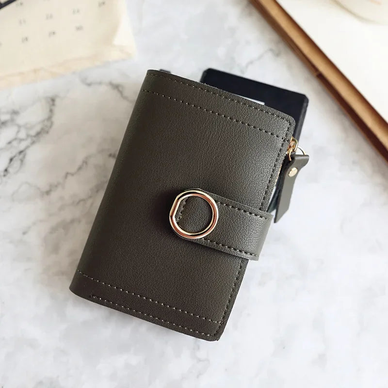 Luxury Leather Clutch Purse with Money Clip