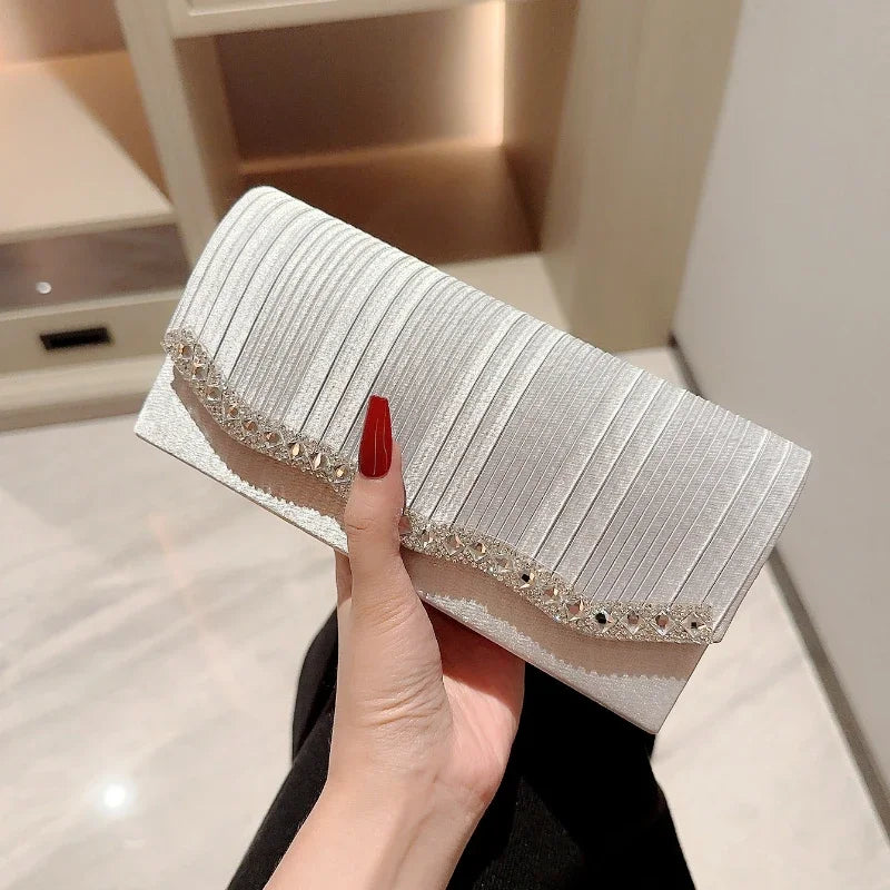 Glitter Silver Envelope Evening Bag