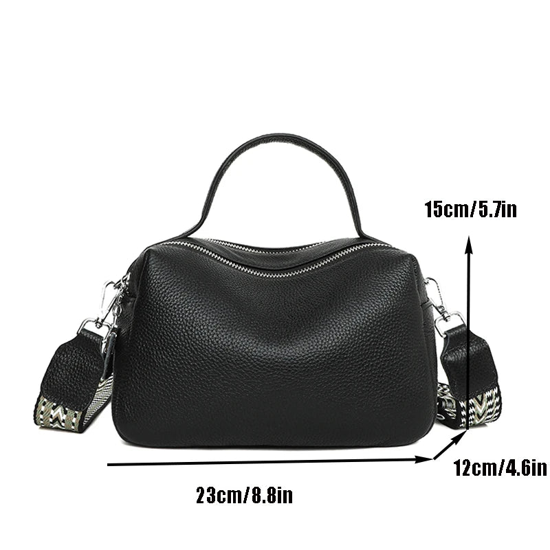 Genuine Leather Crossbody Tote Bag