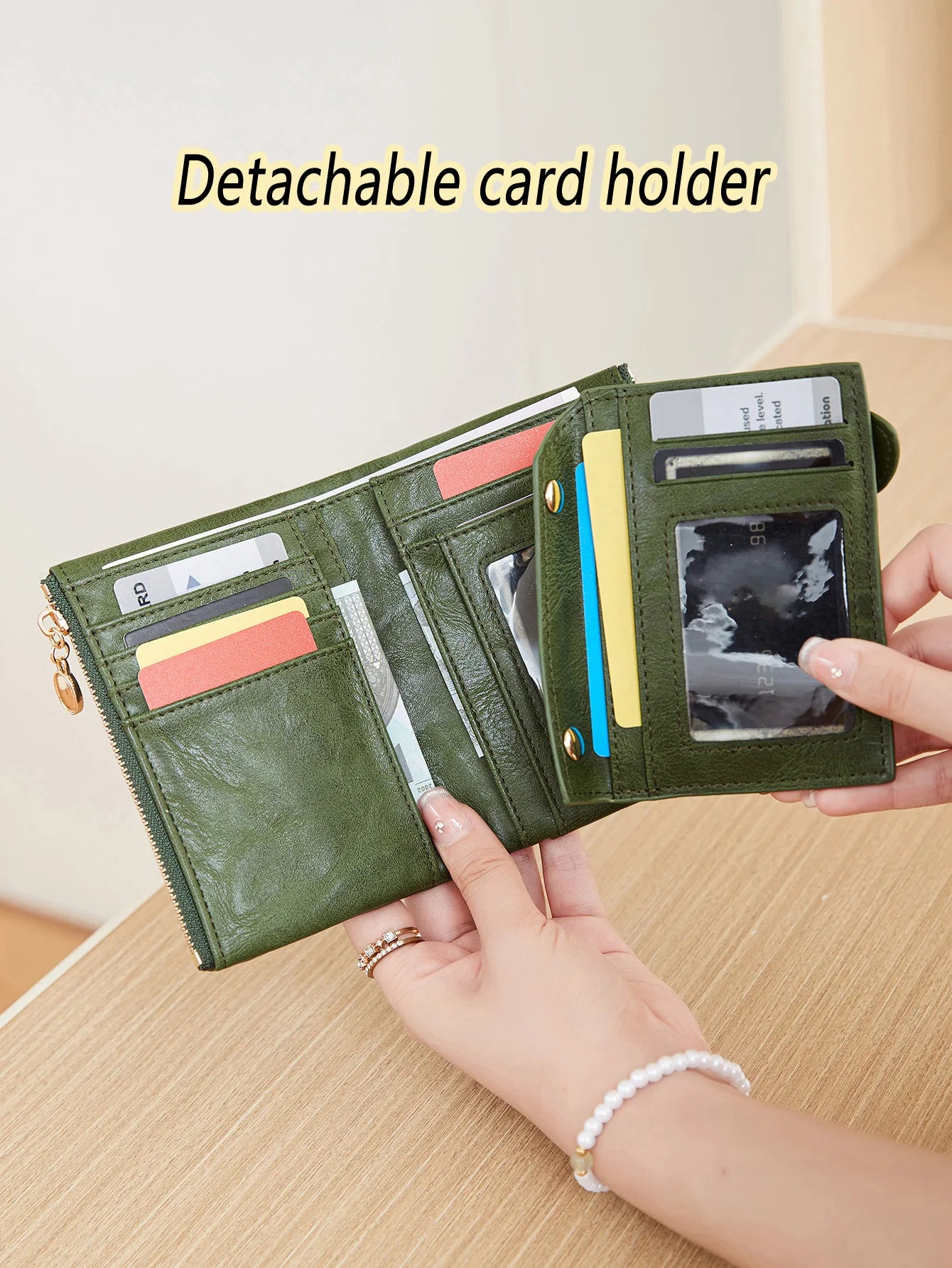 Minimalist Women's Triple-Layer Zipper Wallet