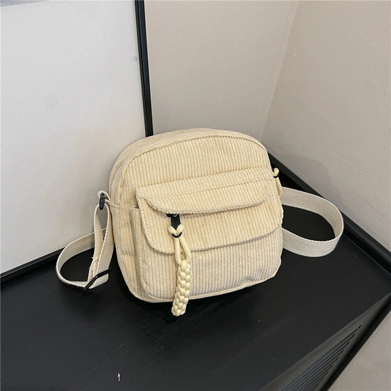Cute Corduroy Crossbody Shoulder Bag
