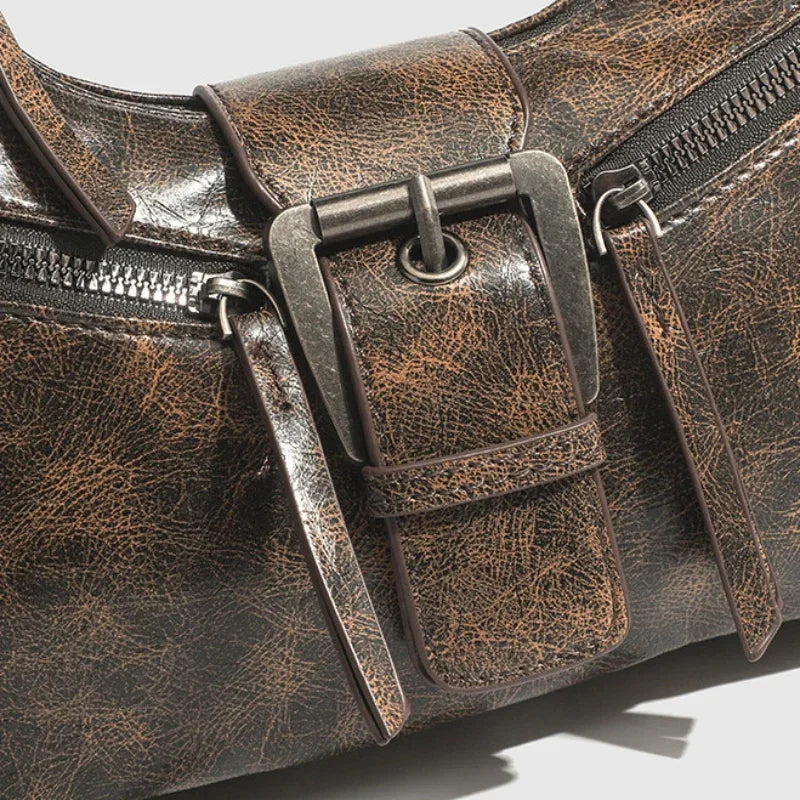 Retro Belt Design PU Leather Crossbody Bag