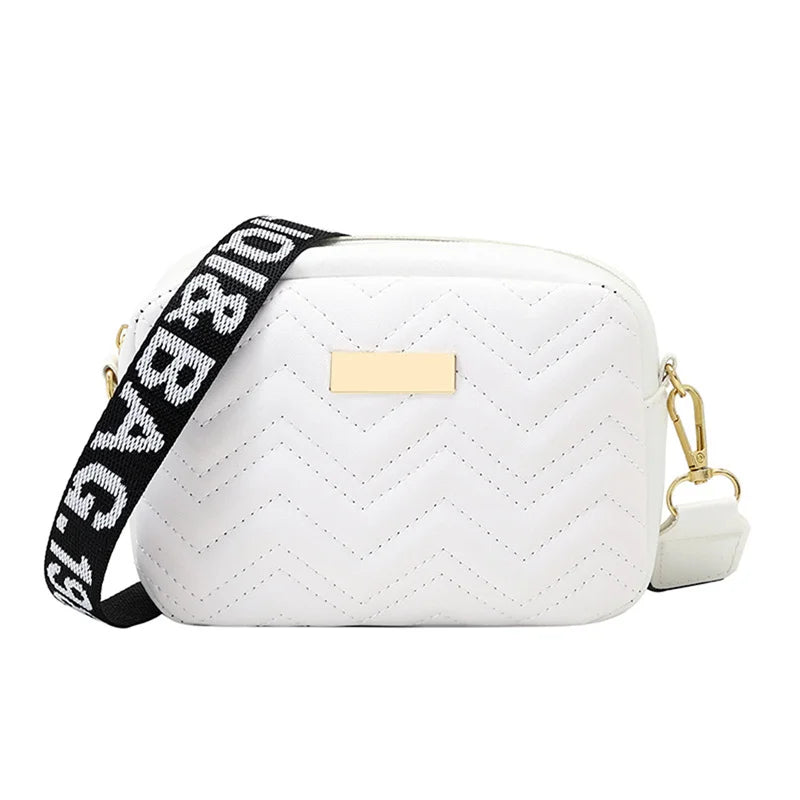 Fashion Solid Color Leather Woven Crossbody Bag