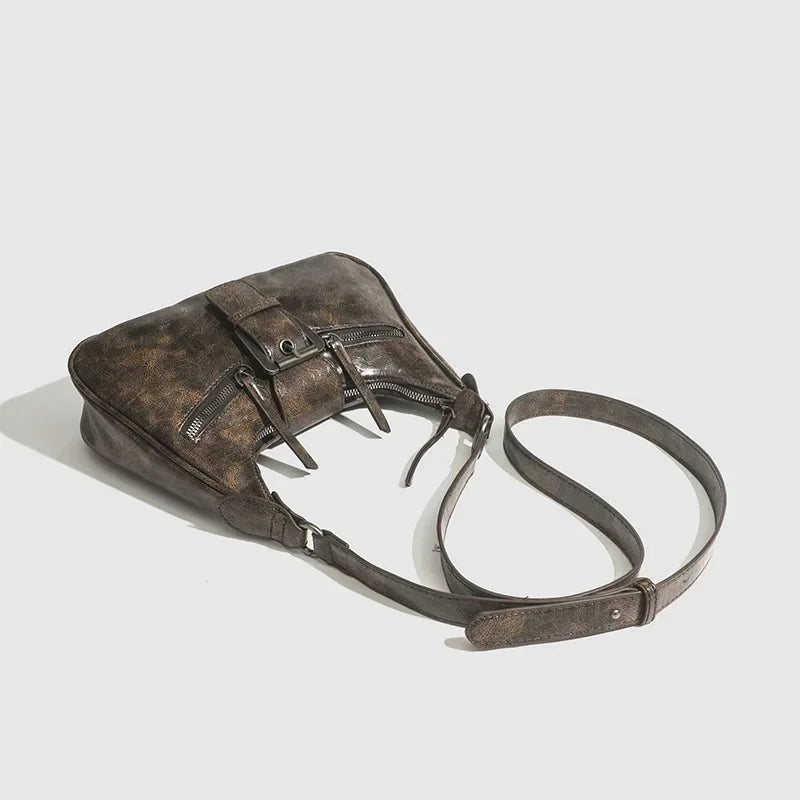 Retro Belt Design PU Leather Crossbody Bag