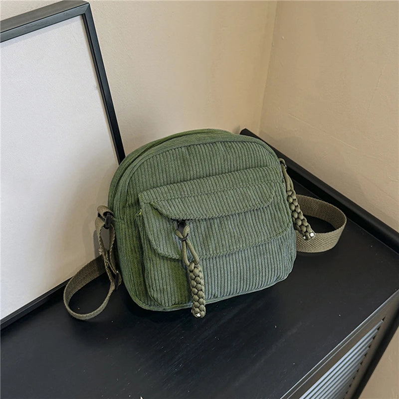 Cute Corduroy Crossbody Shoulder Bag