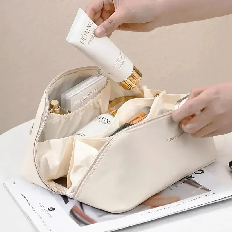 Luxury Travel Makeup Bag - Large Capacity