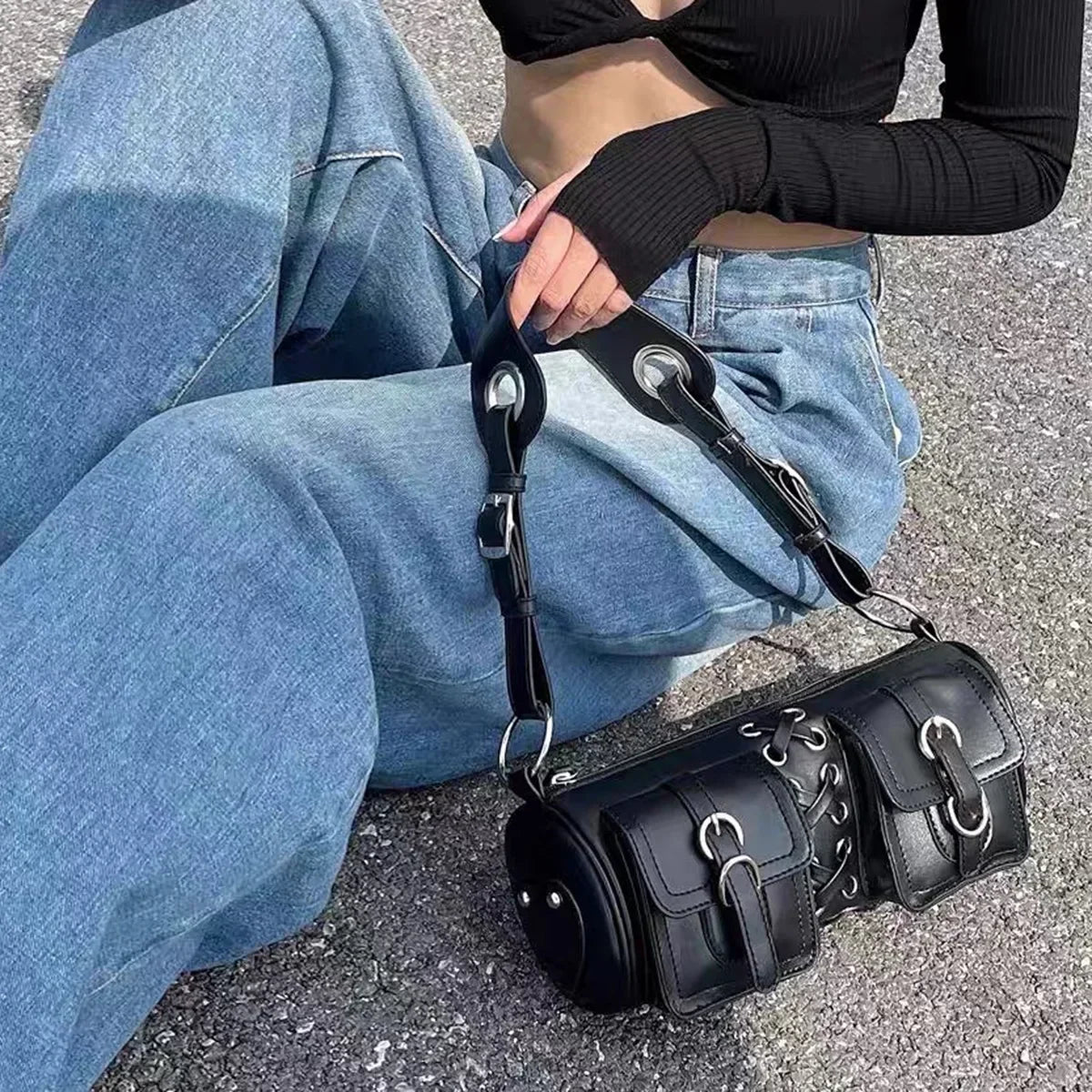 Gothic Black Aesthetic Handbag