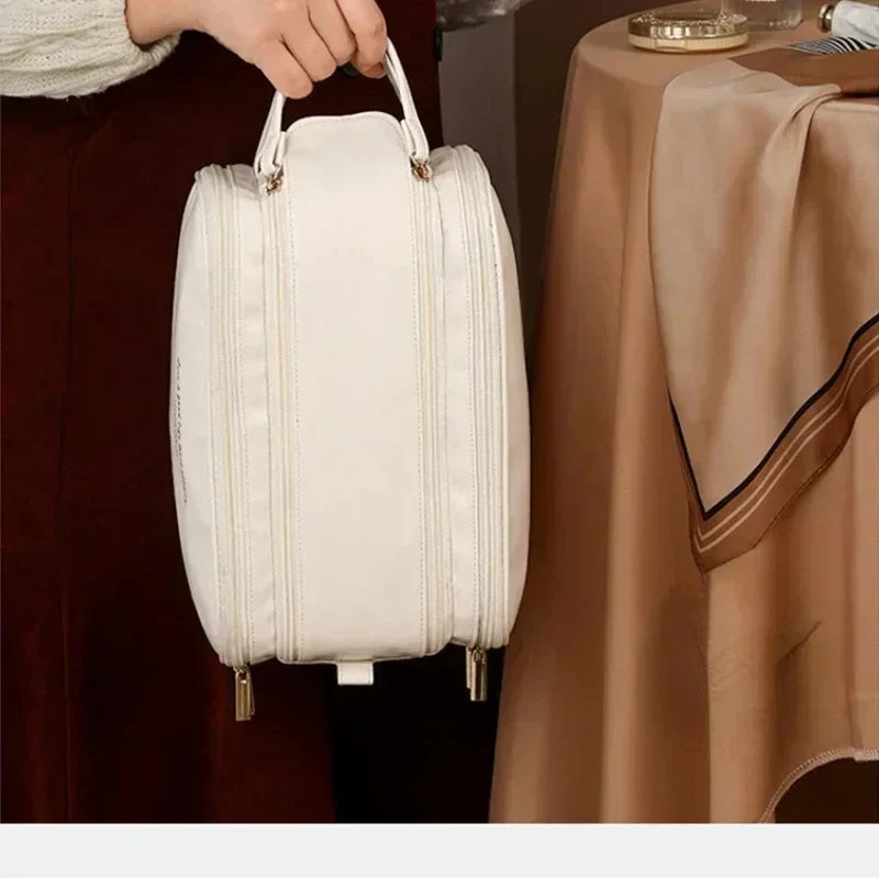 Large Capacity Double Zipper Makeup Bag