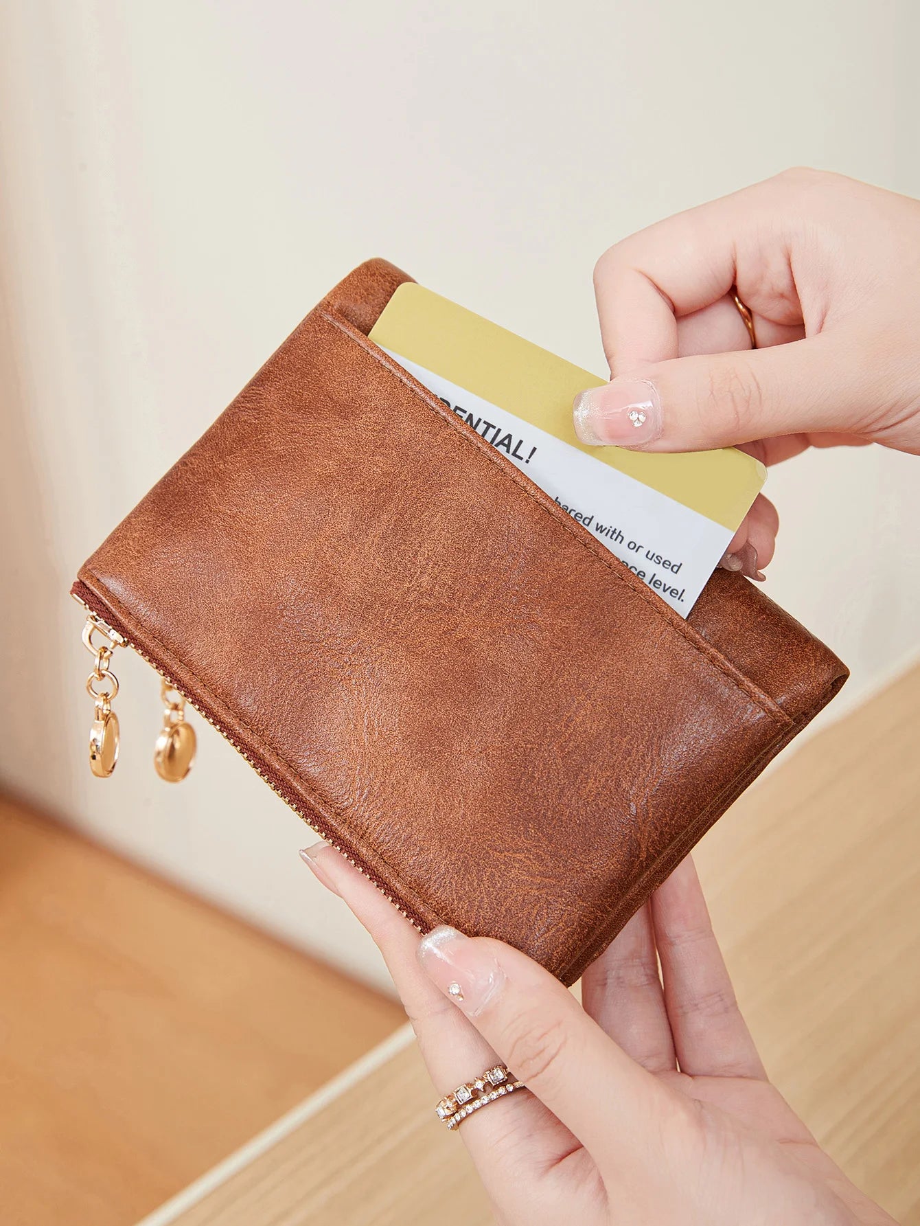 Minimalist Women's Triple-Layer Zipper Wallet